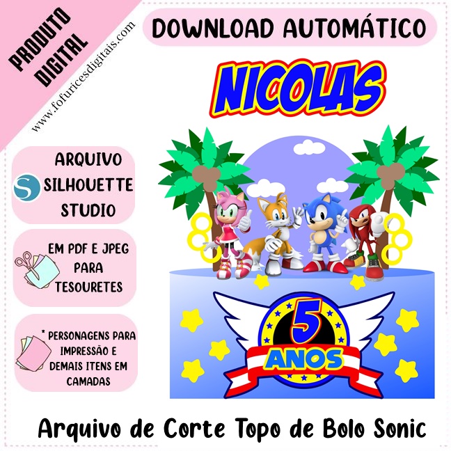 Arquivo de corte topo Amy Rose Sonic