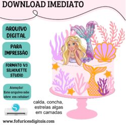 ARQUIVO Topo de bolo Barbie - Topo e corte