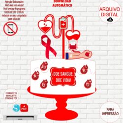 Arquivo de Corte Topo de Bolo Doação de Sangue