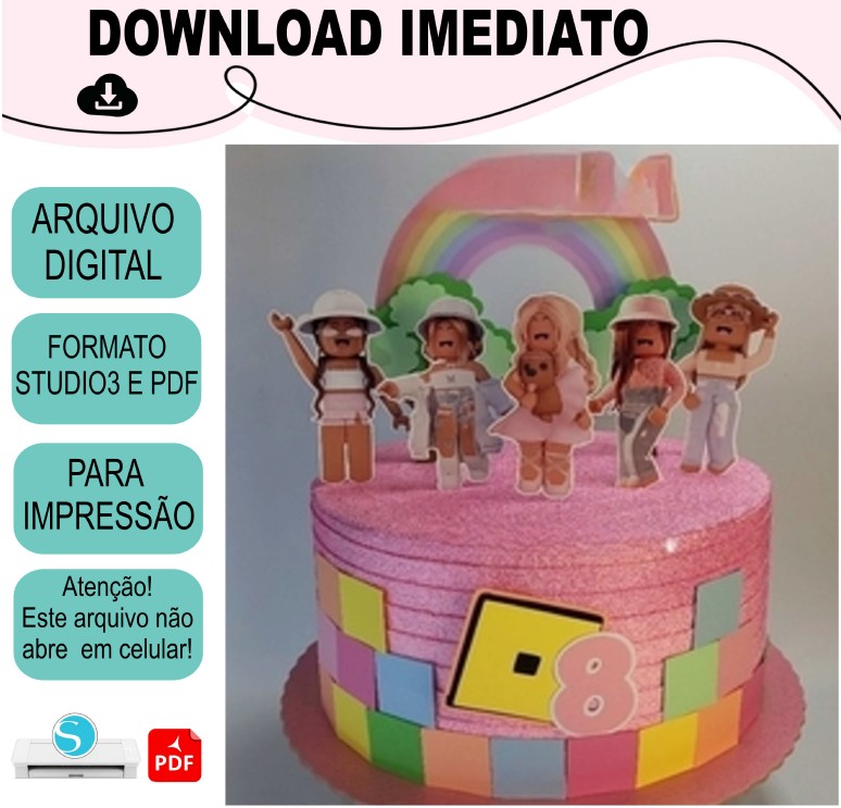 Topo De Bolo Roblox - Arquivo Digital