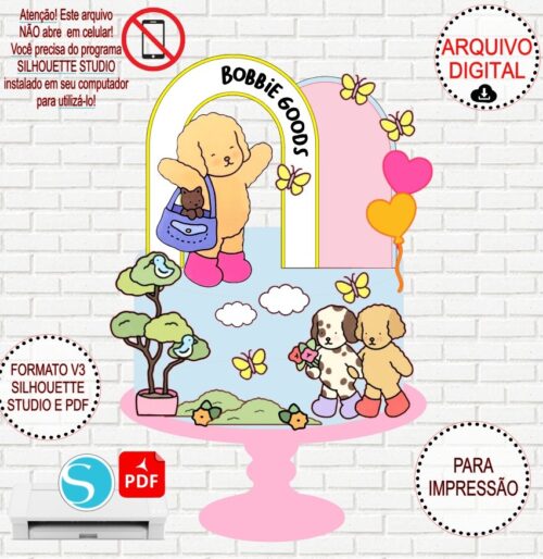 Arquivo de Corte Silhouette Topo de Bolo Bobbie Goods Borboletas