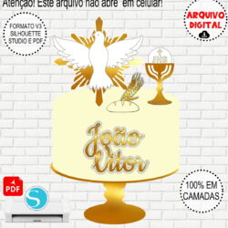 Arquivo de Corte Silhouette 1ª Eucaristia em Camadas