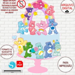 Arquivo de Corte Silhouette Topo de Bolo Ursinhos Carinhosos