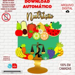 Arquivo de Corte Silhouette Topo de Bolo Nutrição em Camadas