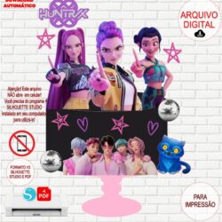 Arquivo de Corte Silhouette Topo de Bolo Guerreiras do K-POP