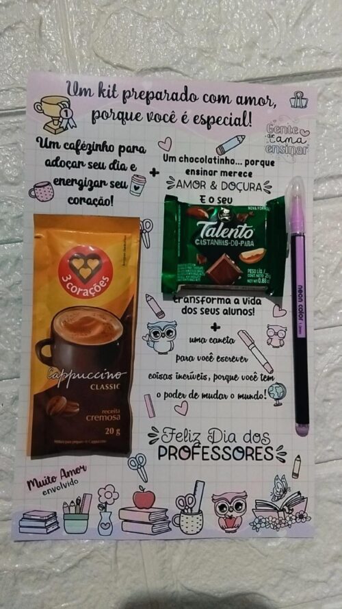 Arquivo de Corte Cartão Feliz Dia dos Professores Talento, Café, Caneta - Imagem 3