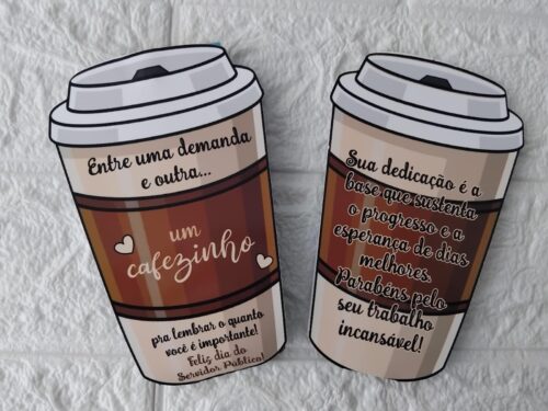 Arquivo de Corte Cartão Copo Sachê de Café Dia do Servidor Público studio jpg e pdf - Imagem 2