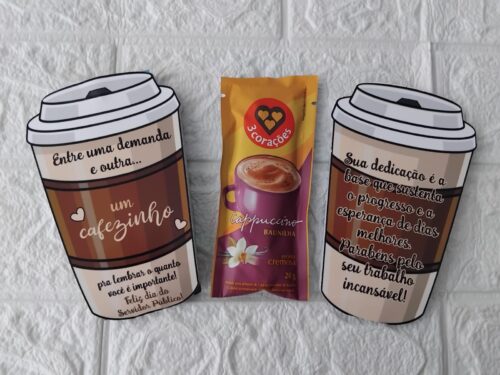 Arquivo de Corte Cartão Copo Sachê de Café Dia do Servidor Público studio jpg e pdf - Imagem 3
