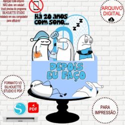 Arquivo de Corte Silhouette Topo de Bolo Flork Cansado