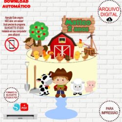 Arquivo de Corte Topo de Bolo Fazendinha Menino