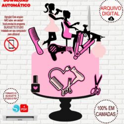 Arquivo de Corte Silhouette Topo de Bolo Salão de Beleza/ Cabeleireira