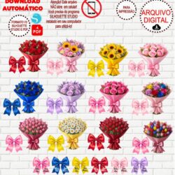 Arquivo de Corte Buquê para Chocolate Dia das Mães 12 modelos