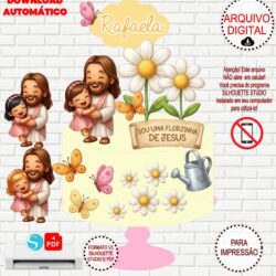 Arquivo de Corte Topo de Bolo Florzinha de Jesus