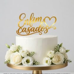 Arquivo de Corte Silhouette Topo de Bolo Enfim casados