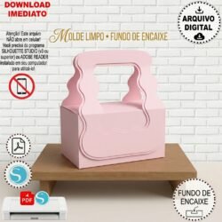 Arquivo de Corte Caixa Orgânica STUDIO E PDF Molde Limpo Fundo de Encaixe